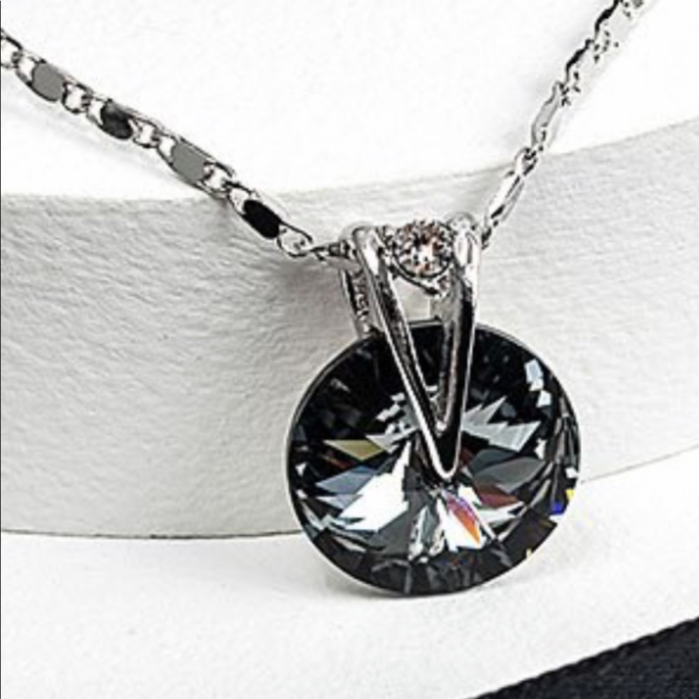 Silvernight Crystal & Silvertone Rivoli Pendant Necklace